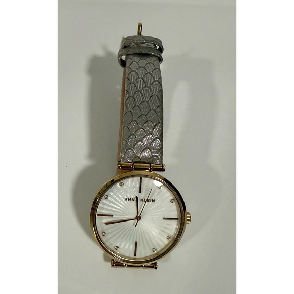 Anne Klein Wristwatch Women OS Grey Gold Good Snakeskin Leather AN/3754 - Picture 9 of 11